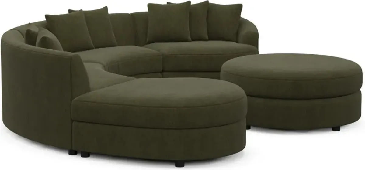 Allegra Foam Comfort Sectional - Marina Moss