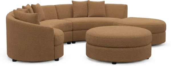 Allegra Foam Comfort Sectional - Texel Caramel