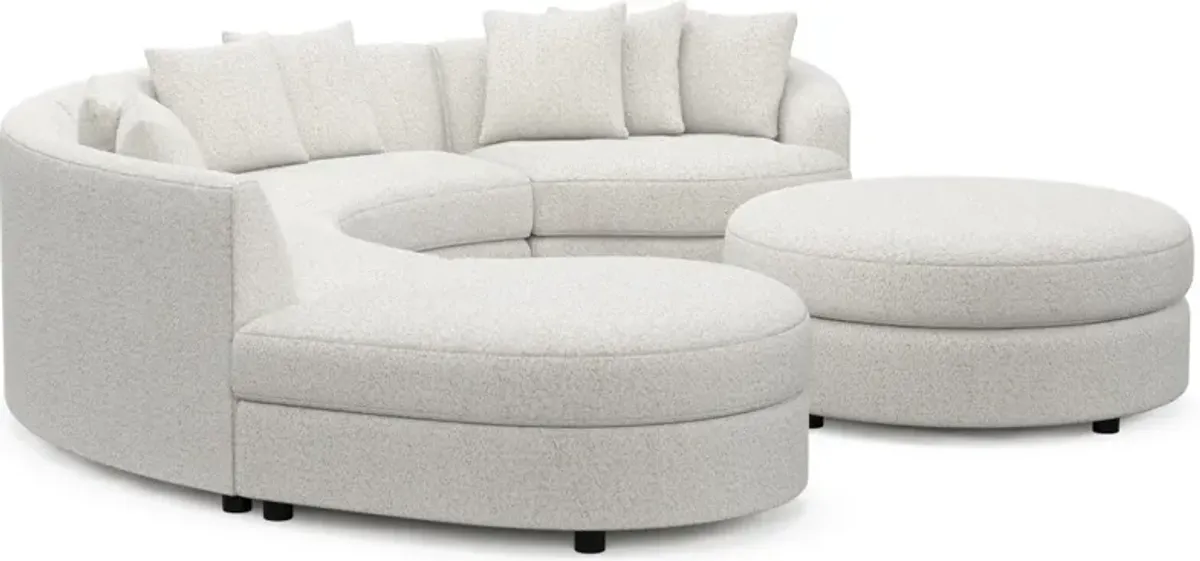 Allegra Foam Comfort 4-Piece Sectional with Left-Facing Chaise and Ottoman - River Rock Ivory