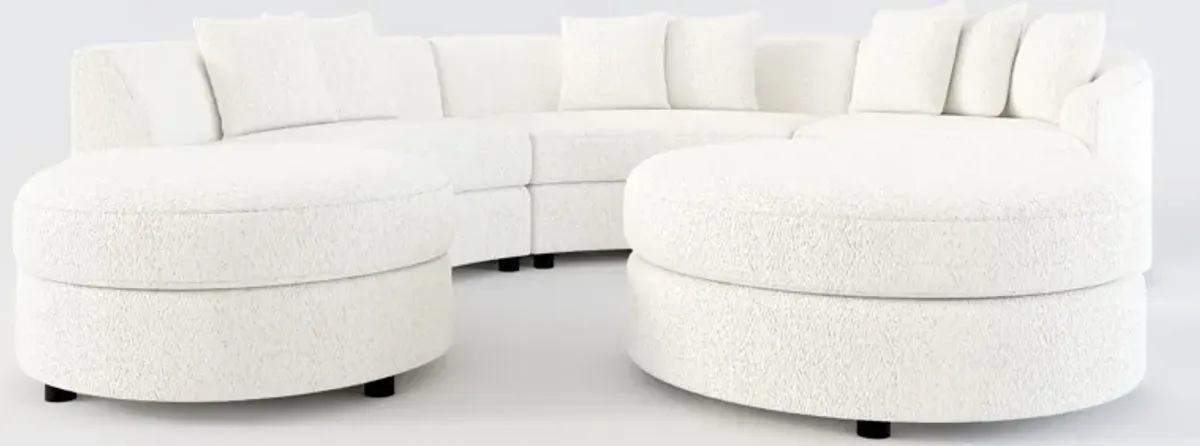 Allegra Foam Comfort 4-Piece Sectional with Left-Facing Chaise and Ottoman - River Rock Ivory