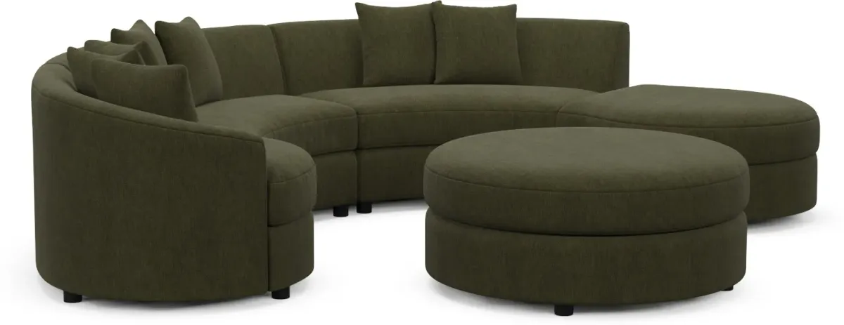 Allegra Foam Comfort Sectional - Marina Moss