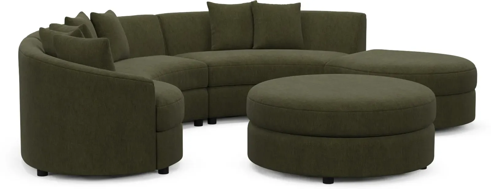 Allegra Foam Comfort Sectional - Marina Moss