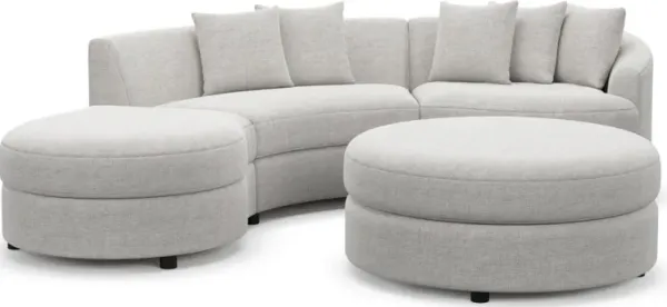 Allegra Foam Comfort 3-Piece Sectional with Left-Facing Chaise and Ottoman - Adario Fog