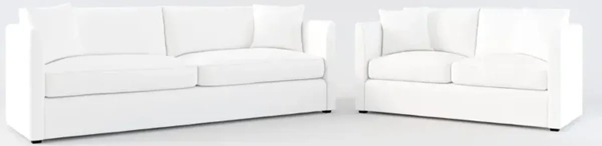 Benji Foam Comfort Sofa and Loveseat Set - Lovie Chalk