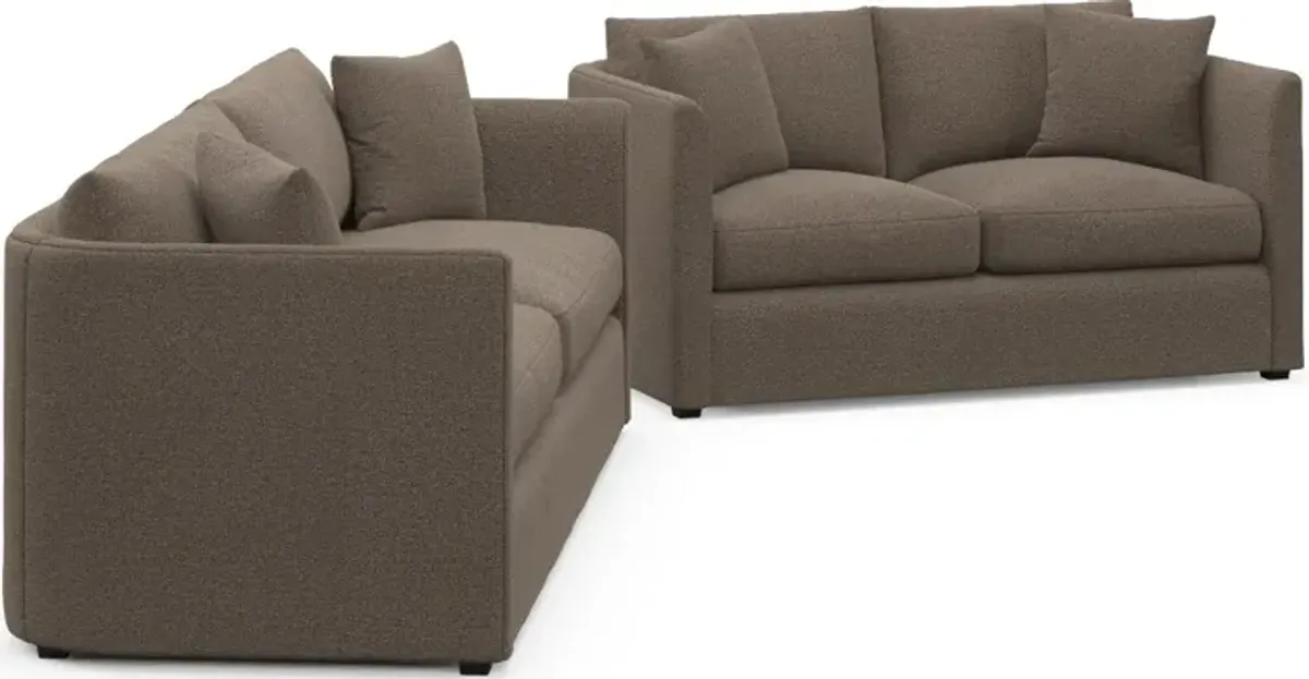 Benji Foam Comfort Sofa and Loveseat Set - Liv Umber