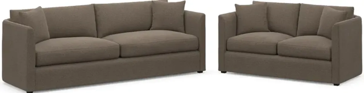 Benji Foam Comfort Sofa and Loveseat Set - Liv Umber