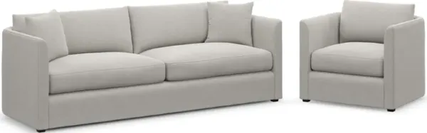 Benji Foam Comfort Sofa and Chair Set - Basker Dove