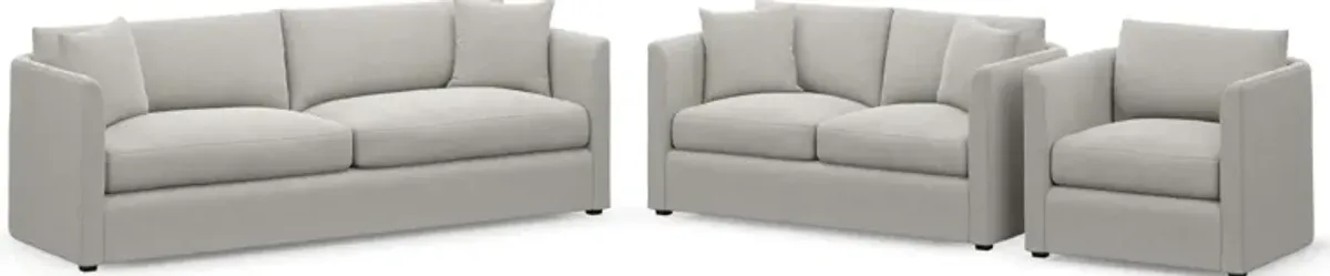 Benji Foam Comfort Sofa, Loveseat and Chair Set - Basker Dove