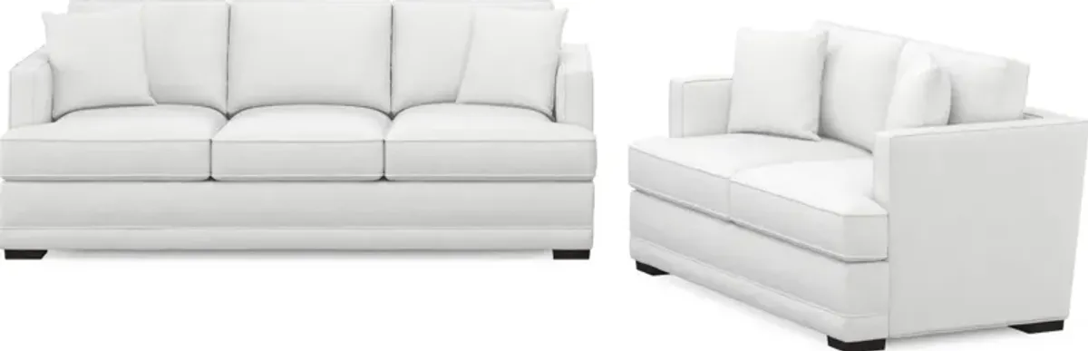 Pembroke Foam Comfort Sofa and Loveseat Set - Lovie Chalk