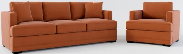 Pembroke Foam Comfort Sofa and Chair Set - Merrimac Brick