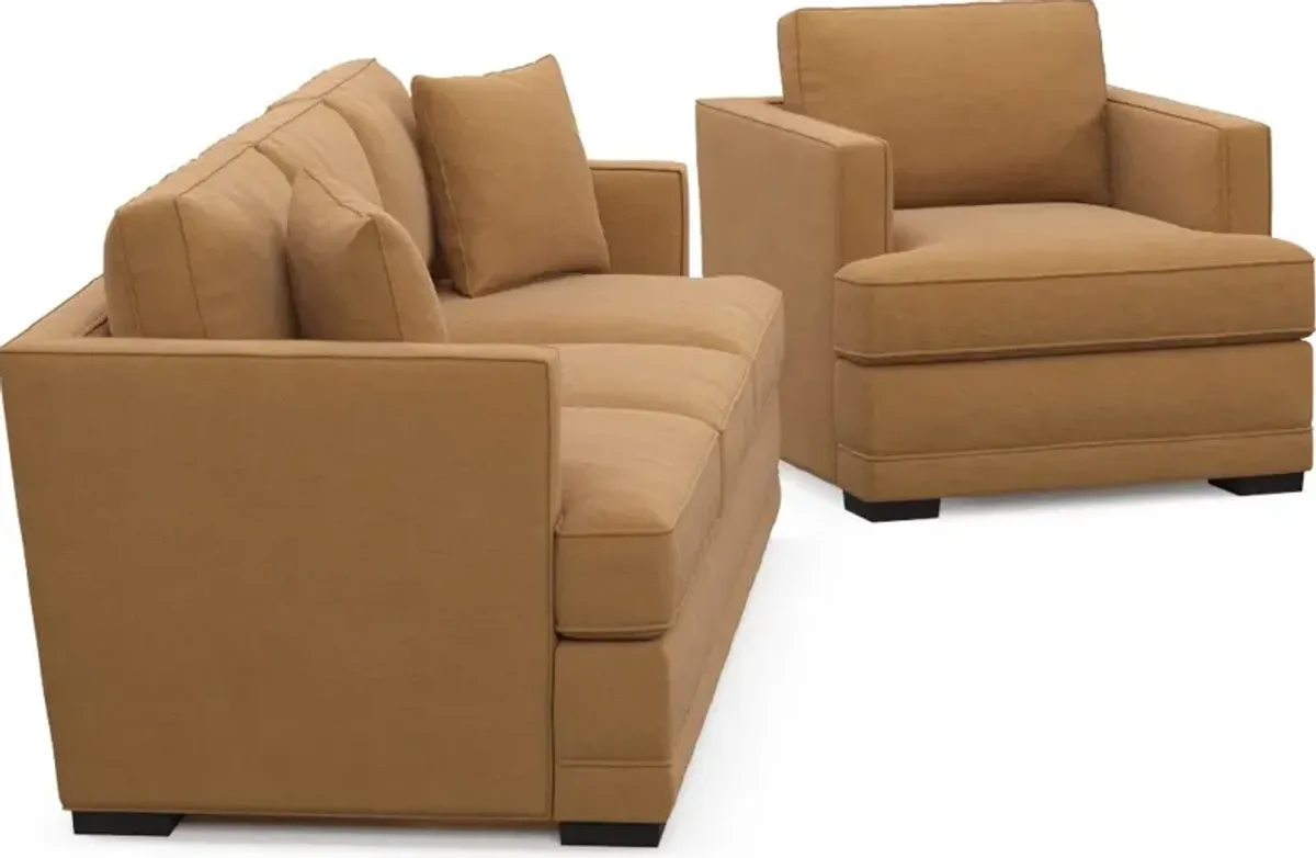 Pembroke Foam Comfort Sofa and Chair Set - Merrimac Topaz