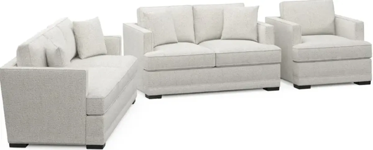 Pembroke Foam Comfort Sofa, Loveseat, and Chair - River Rock Ivory