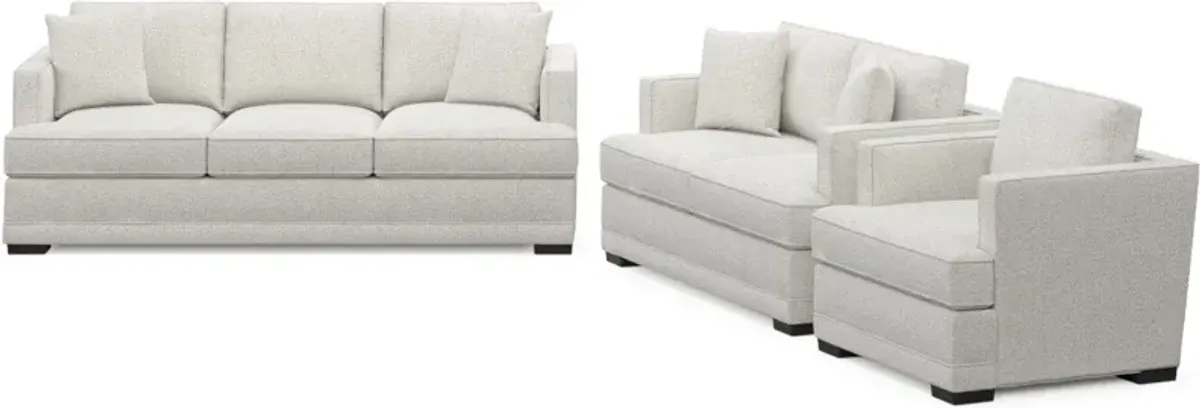 Pembroke Foam Comfort Sofa, Loveseat, and Chair - River Rock Ivory