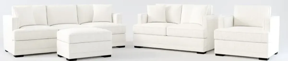 Pembroke Foam Comfort Sofa, Loveseat, Chair, and Ottoman - River Rock Ivory