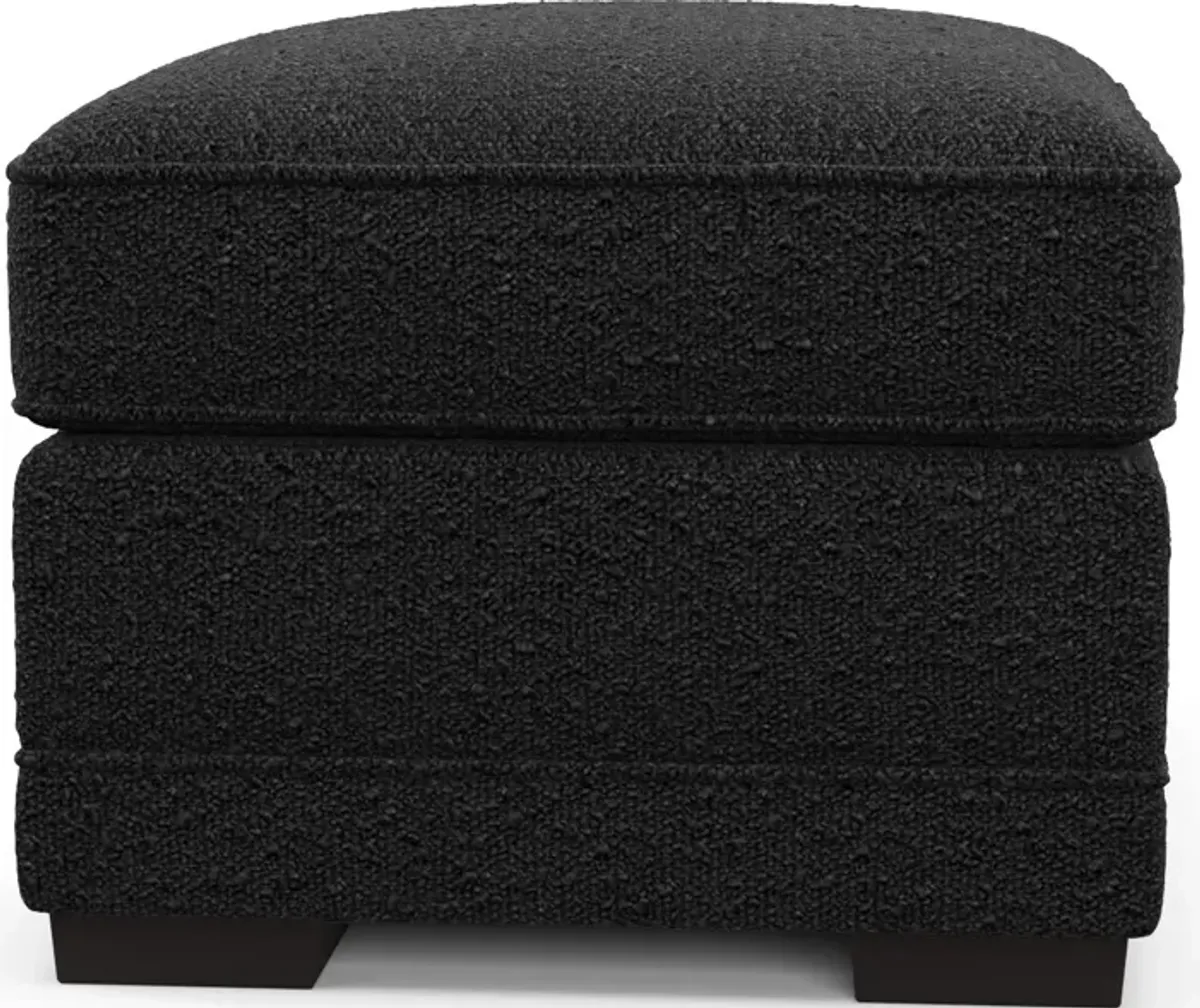 Pembroke Hybrid Comfort Ottoman - Bloke Obsidian