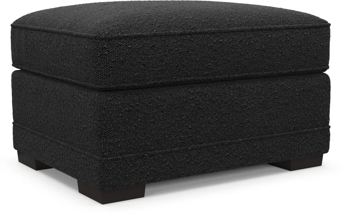 Pembroke Hybrid Comfort Ottoman - Bloke Obsidian