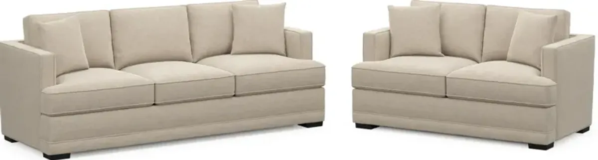 Pembroke Foam Comfort Sofa and Loveseat Set - Basker Antique