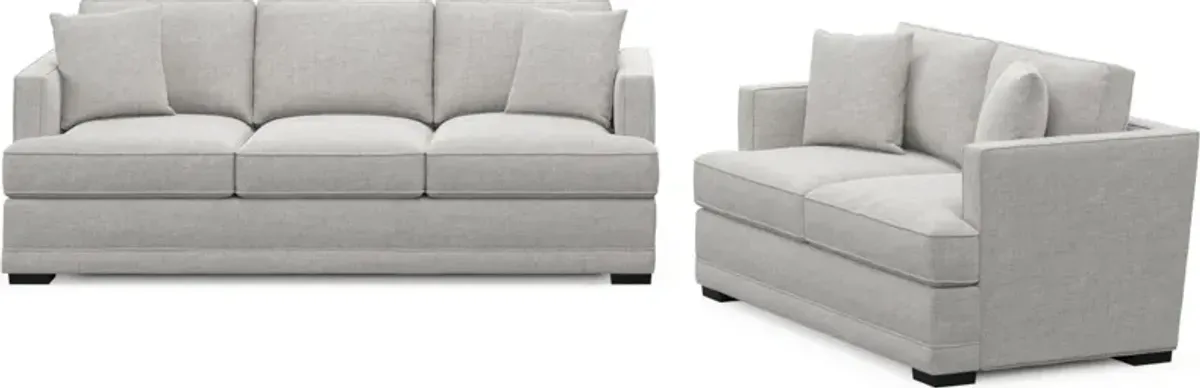 Pembroke Foam Comfort Sofa and Loveseat Set - Adario Fog