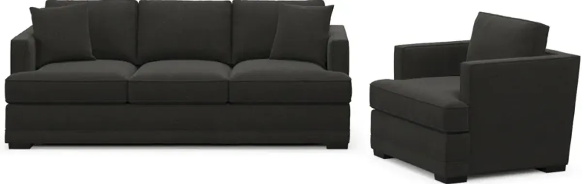 Pembroke Foam Comfort Sofa and Chair Set - Liv Onyx