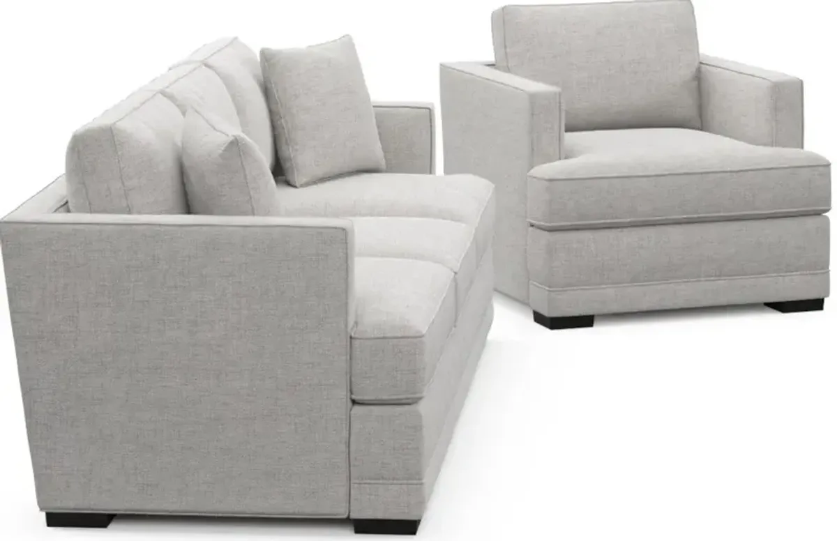 Pembroke Foam Comfort Sofa and Chair Set - Adario Fog