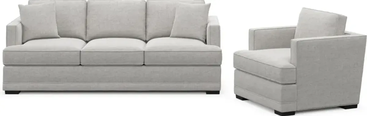 Pembroke Foam Comfort Sofa and Chair Set - Adario Fog