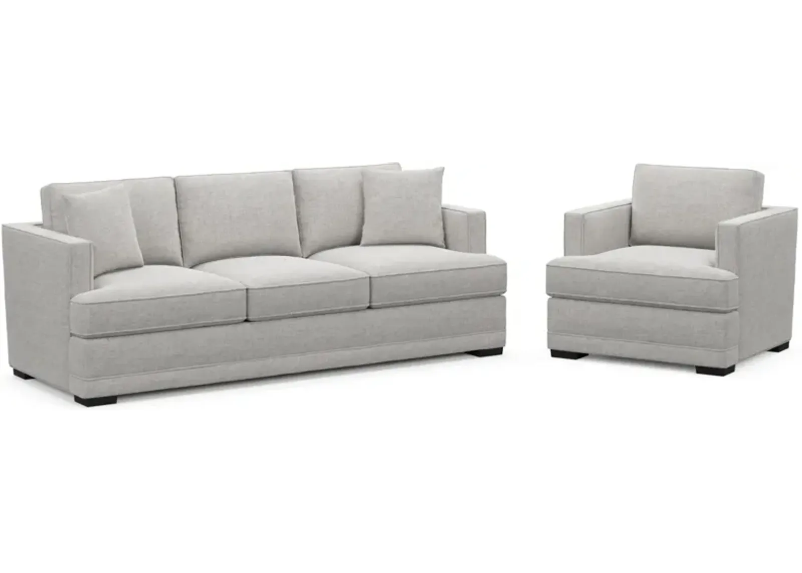 Pembroke Foam Comfort Sofa and Chair Set - Adario Fog