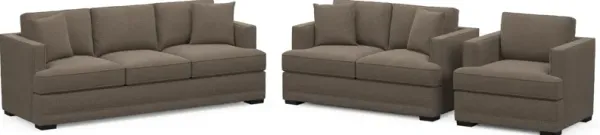 Pembroke Foam Comfort Sofa, Loveseat, and Chair Set - Liv Umber