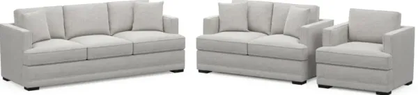 Pembroke Foam Comfort Sofa, Loveseat, and Chair Set - Adario Fog