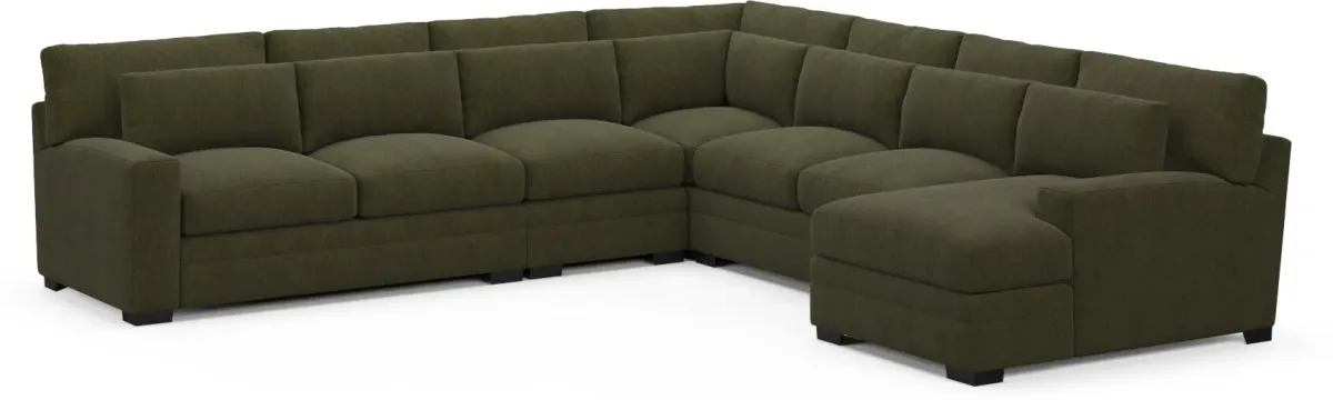 Winston Foam Comfort Sectional - Marina Moss