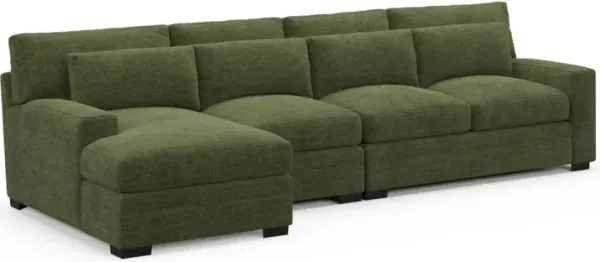 Winston Foam Comfort Sectional - Luscious Green