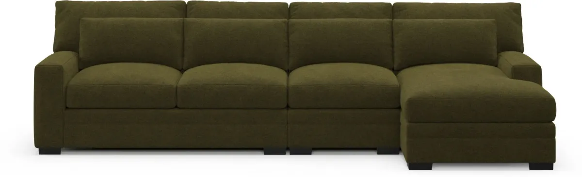 Winston Hybrid Comfort Sectional - Midcentury Peat