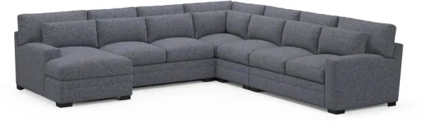 Winston Foam Comfort Sectional - Haley Navy