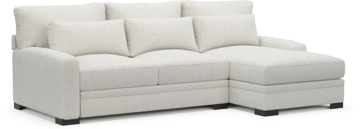 Winston Foam Comfort 2-Piece Sectional with Chaise - River Rock Ivory