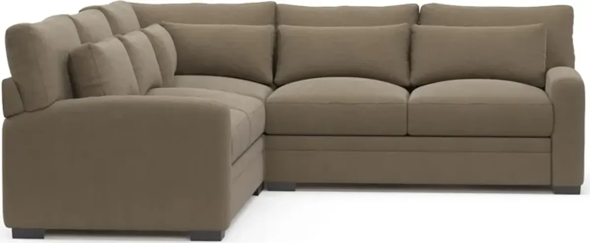 Winston Foam Comfort 3-Piece Sectional - Merrimac Brownstone