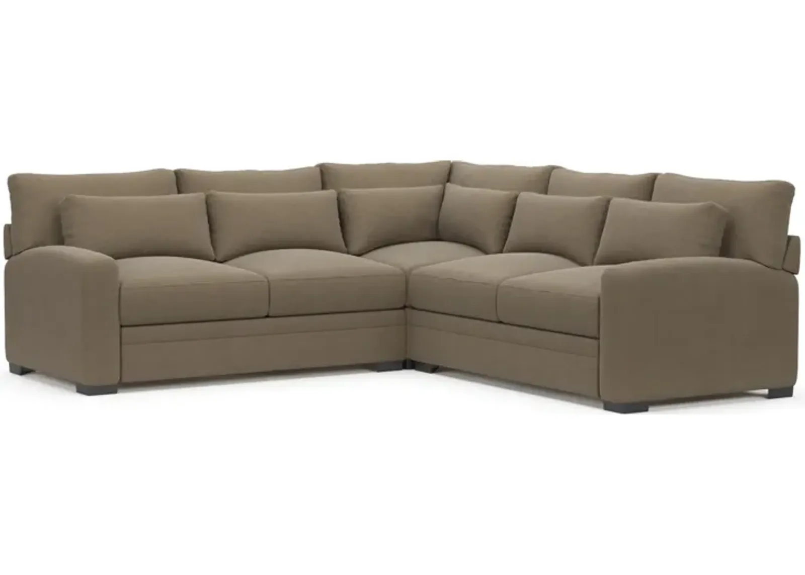 Winston Foam Comfort 3-Piece Sectional - Merrimac Brownstone