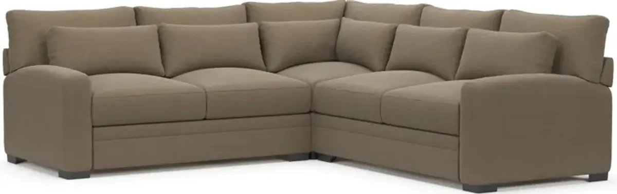 Winston Foam Comfort 3-Piece Sectional - Merrimac Brownstone