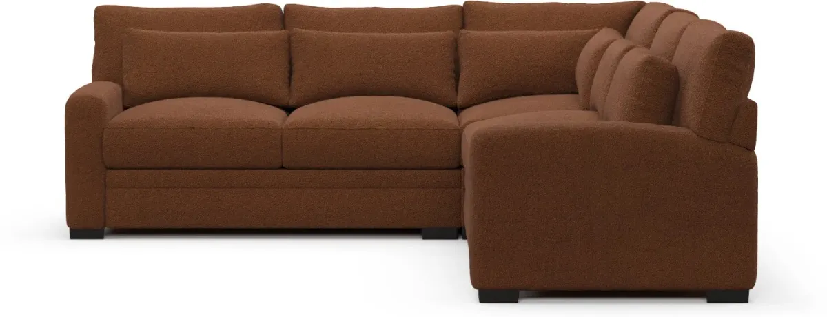 Winston Foam Comfort Sectional - Nora Chocolate