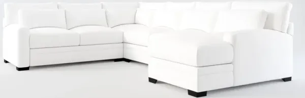 Winston Foam Comfort 4-Piece Sectional with Right-Facing Chaise - Lovie Chalk