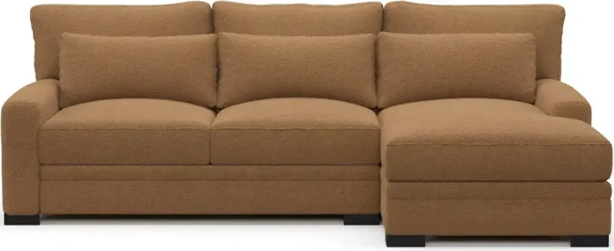 Winston Hybrid Comfort Sectional - Texel Caramel