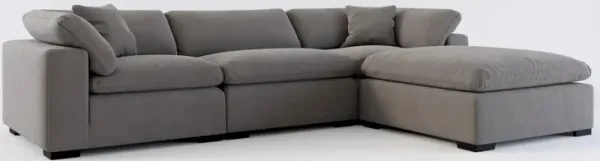 Plush Feathered Comfort 3-Piece Sofa and Ottoman - Merrimac Ash