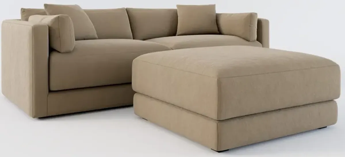 Malibu 2-Piece Sofa and Ottoman - Merrimac Brownstone