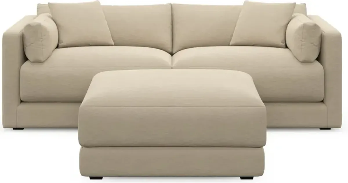 Malibu 2-Piece Sofa and Ottoman - Merrimac Ecru