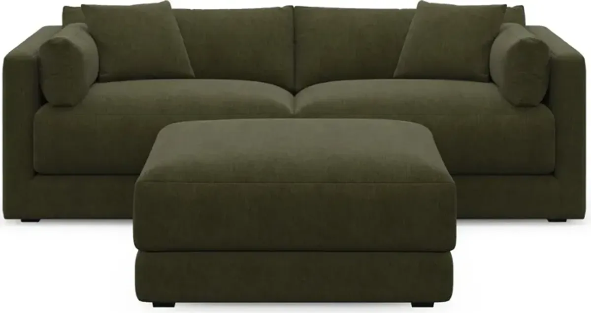 Malibu 2-Piece Sofa and Ottoman - Marina Moss