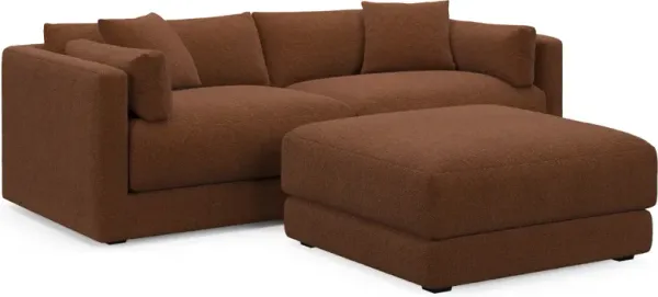 Malibu 2-Piece Sofa and Ottoman - Nora Chocolate