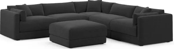 Malibu 5-Piece Sectional and Ottoman - Bloke Obsidian