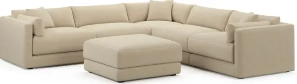 Malibu 5-Piece Sectional and Ottoman - Midcentury Sand