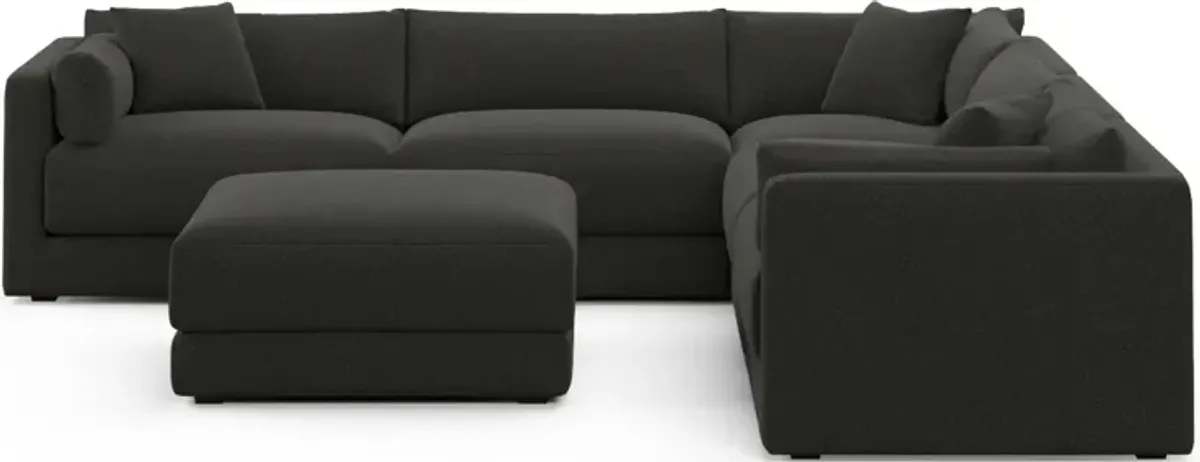 Malibu  5-Piece Sectional and Ottoman - Liv Onyx