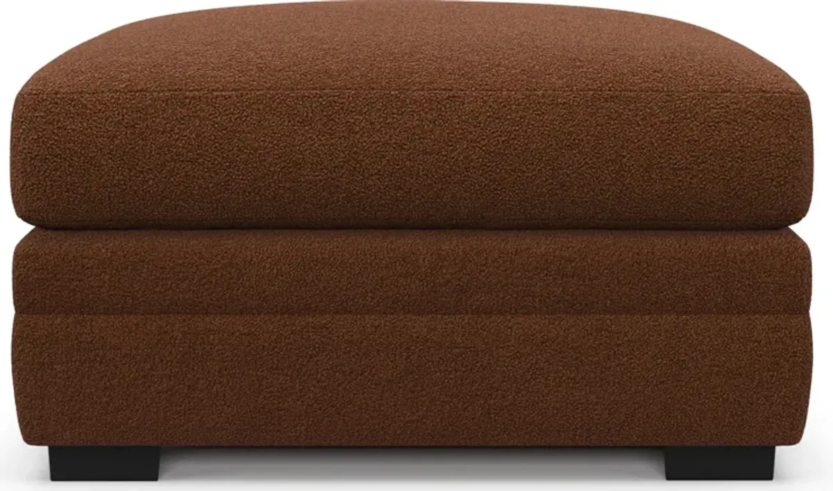 Winston Foam Comfort Ottoman - Nora Chocolate