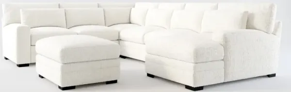 Winston Foam Comfort 5-Piece Sectional with Right-Facing Chaise and Ottoman - Bantu Pearl