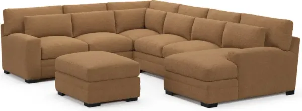 Winston Foam Comfort Sectional - Texel Caramel